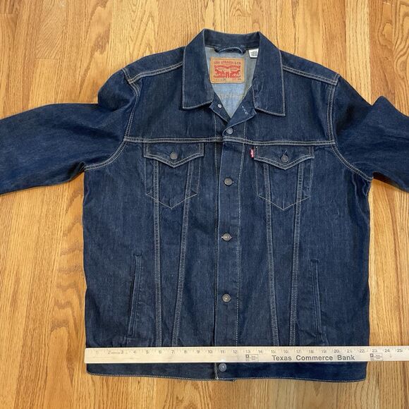Levi's XXL Signature Denim Jean Jacket Button Up Trucker Coat Mens Red Tag - Picture 7 of 9